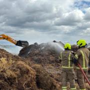 Firefighters tackling a blaze in Latchingdon
