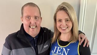 Fundraising - Jennifer with her brother Andrew who has inspired her to run the London Marathon