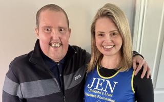 Fundraising - Jennifer with her brother Andrew who has inspired her to run the London Marathon