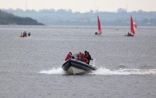 Fun - attendees enjoying a boat ride for Blackwater Sailing Club's open day