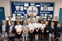 Celebrating: Mrs Denham-Hale with students from all year groups