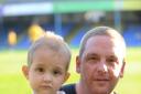 Blues v Brighton pre season friendly 25/07/2017Jacob Jones with his dad Adam , Jacob was a mascot at tonight's game, he is battling against Cancer, he is from Braintree