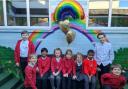Pupils from the Latchingdon C of E Primary School in their new wellbeing area
