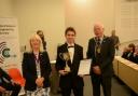Oliver Thornton pictured with his award on the evening