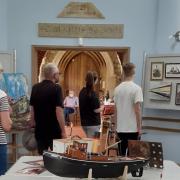 COMPLIMENTARY: Visitors at The Octagon, St Mary's Church, Steam Tug Brent art exhibition