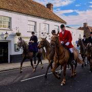 Huntsmen and women in the High Street for this year's parade.
Photo: Barry Mynard, mid Essex camera club