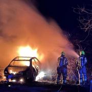 Tillingham firefighters worked quickly to extinguish a car fire in Southminster. Photo: Essex Fire and Rescue Service