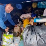 Polish resident and driver Derek Sikorski with the donations for Ukrainian refugees collected in Maldon