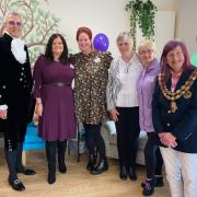The Me, Myself and I care team with the High Sherriff of Essex Nick Alston and Burnham town mayor Vanessa Bell in the new support centre