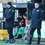 Heartbreak: Heybridge Swifts boss Steve Tilson (right) and his assistant Danny Greaves suffered play-off disappointment.