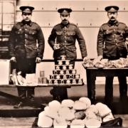 Soldiers sorting out rations – including Tiptree Jam
