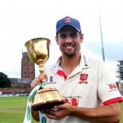 Celebration: Alastair with Essex trophy in 2019