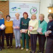 SUCCESS: Five Lakes’ Christmas Fayre winners presented with their prizes by ladies’ captain Roma Raymond (second from left).