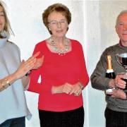 SUCCESS: Phil Prior with the Patrick Smith Trophy pictured with the sponsors Gill and Philippa Smith.
