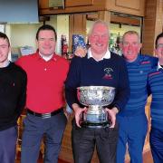 SUCCESS: (from left) Burnham Winter League runners-up Ryan and Andy Davies are pictured with captain Roger Miles and winners Tony Wilkin and James Marchant.