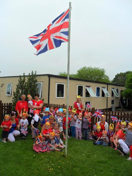 Youngsters at Hillside Playcare Centre in Southminster celebrate the Queen's 60 year milestone