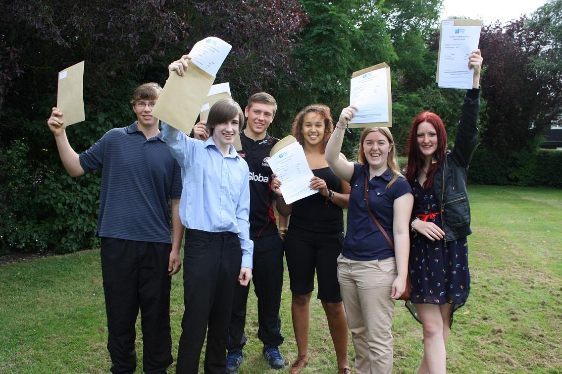 Pupils at Burnham's Ormiston Rivers Academy celebrate their A-level results