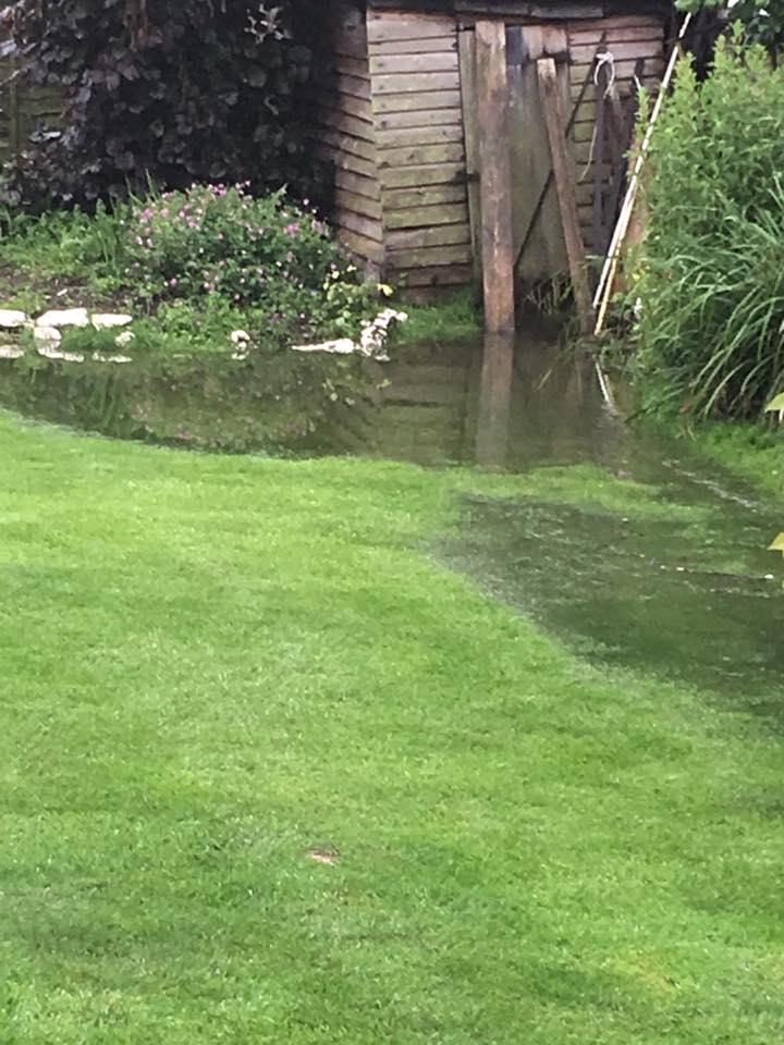 Gardens throughout the town were water logged. Credit Terry Searle