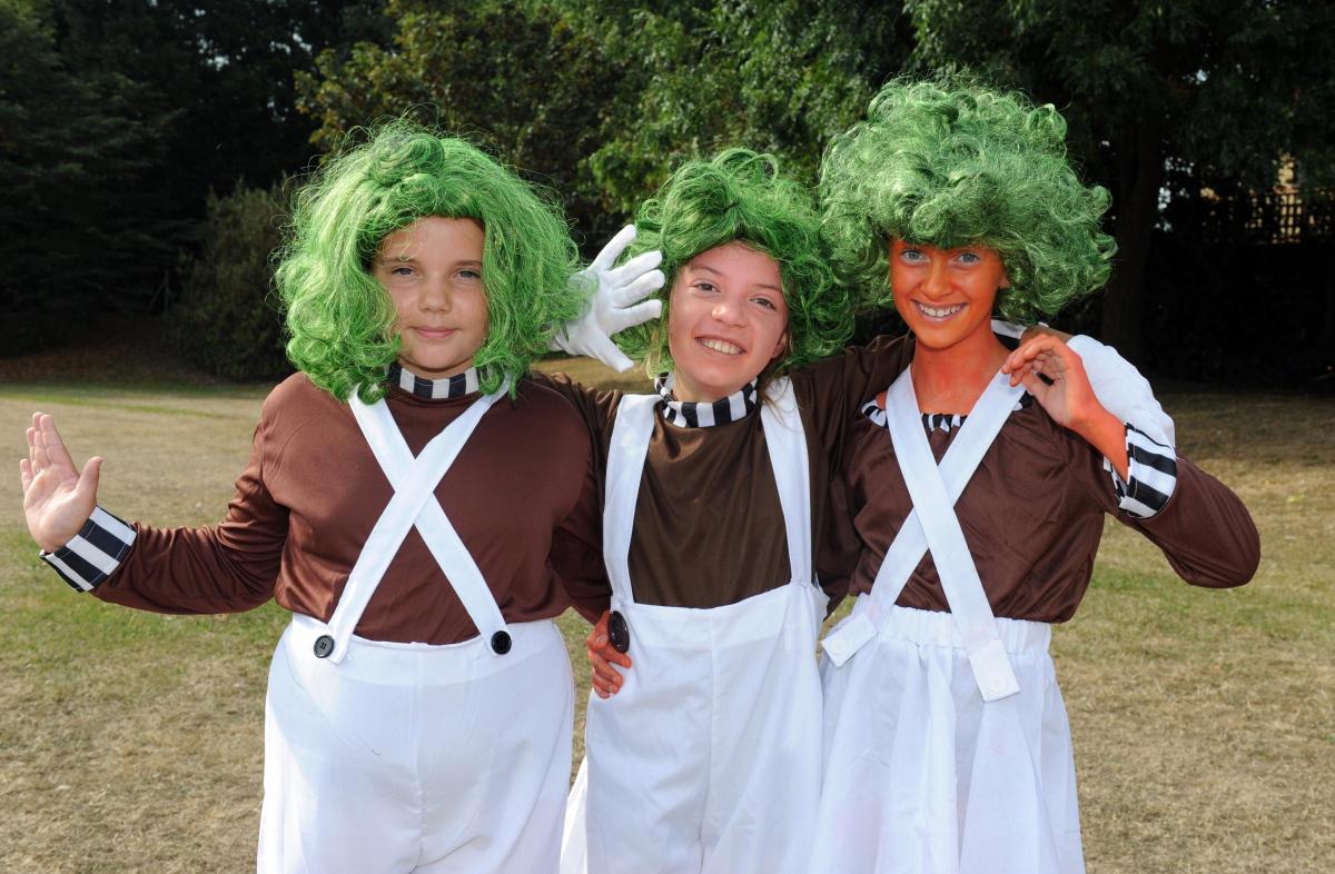 OOMPA: Jessica Harris, Katie Scroggs, Daisy Murray dressed as oompa loompas