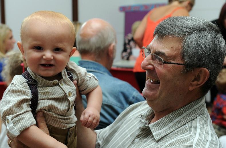DELIGHTED: 
Harry Waller, 14 months, with grandad David Pearce