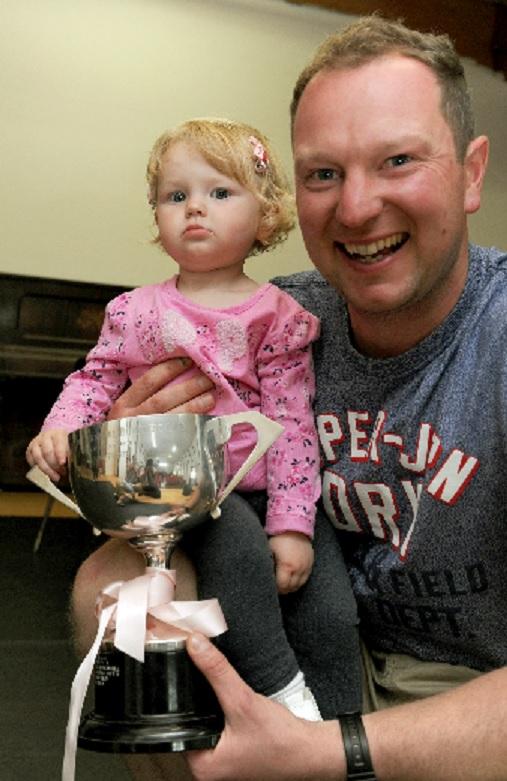 TROPHY: 
Best girl Poppy Grimes with her dad George Grimes