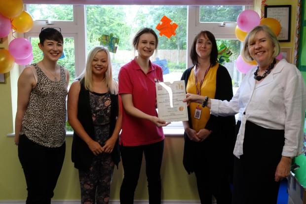 Top class - nursery manager Elizabeth Leever, Lauren Lovering-Brooks, early years practice manager, Alicia Napthine, Chris Travers, area SEN coordinator, and service manager Chris Perkins 