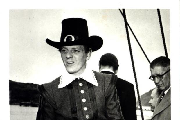 Father - Warwick Charlton aboard the Mayflower II in 1957