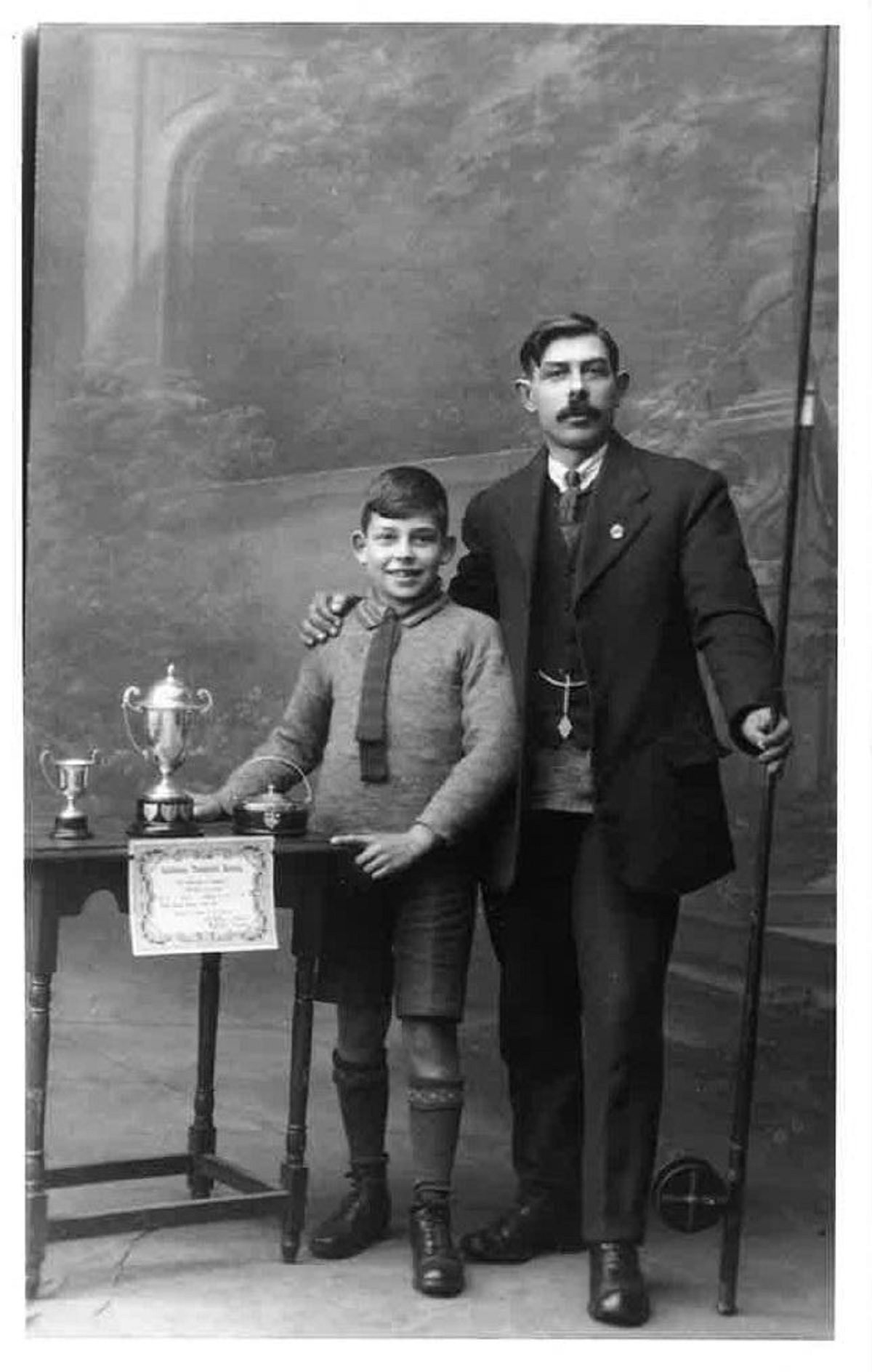 Prize time - Frank and George Hunnable are in this picture, with the Colchester Piscatorial Society trophy. It was taken in 1926/27