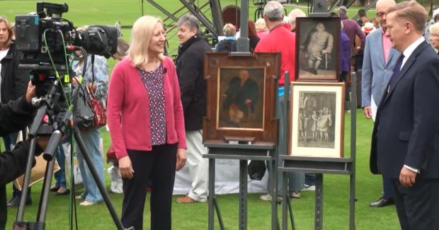 Maldon and Burnham Standard: Lynne Raymond with Grant Ford at Antiques Roadshow, Audley End 2016, Photo: M Kneller