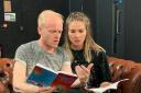 Richard Conrad and Megan Sherman in reheearsals for Radiant Vermin