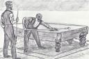 Billiards was a once popular pastime (Drawing by Ann Puttock )