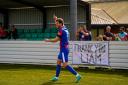 On target: Harry Phillips celebrates after scoring for Maldon and Tiptree against New Salamis.
