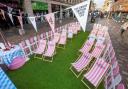 Maldon Deckchair Company's chairs at the Great British Bake Off launch outside Channel 4 in Glasgow
Credit: Talon Outdoor Media