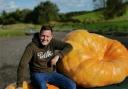 Ben White and his pumpkins at the Giant Pumpkin Competition