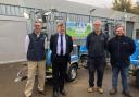 The Maldon MP with TCP managing director Andrew Barker, Dave Clark and TCP Research & Development member Patrick Wiltshire
