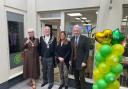 Maldon town mayor and mayoress David and Sharon Ogg, and town councillor Michael Pearlman (right) with Teresa Kristara as she officially opened Whole Health Foods
