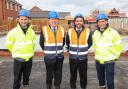 John Whittingdale pictured with award-winning site managers Jordan Cannon, James Armstrong and Rob Ruffy