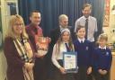 Woodville Primary School, pupils and staff pictured, has been hailed as top in East of England for sustainable travel. Photo: Essex County Council