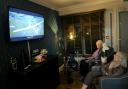 Residents at Windle Court in the new cinema room