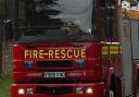 Trapped - fire services were called to help a man trapped in his car in a ditch
