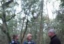 Woods patrol: officers at the woods in Mundon