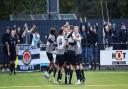 Cheers: Heybridge Swifts will be hoping for more celebrations like these against Hungerford Town. Picture: ALAN EDMONDS