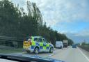 Lane closed: one lane is closed on the A12