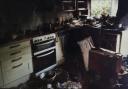 Burnt - the kitchen was left badly damaged after the fire