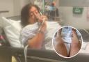 Ill - Carla was taken to hospital following the snake bite, which left her with 
