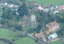An aerial shot of Purleigh's All Saints' Church