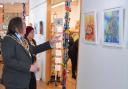 Lisa showed the Mayor of Maldon, Cllr Andrew Lay, her exhibition