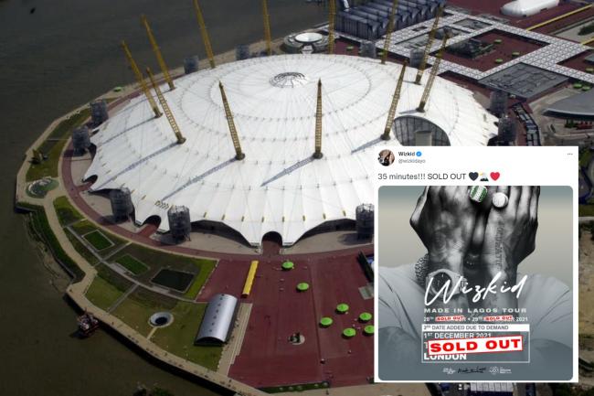 Wizkid sold out two concerts at the O2 in the same day (PA/Twitter/@wizkidayo)