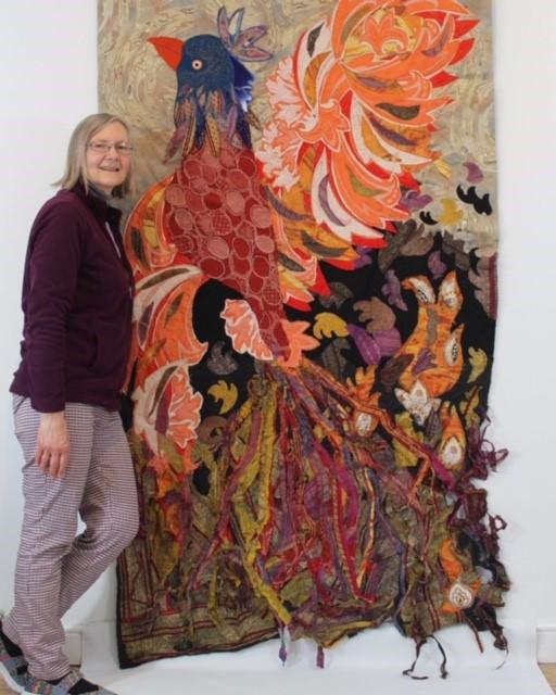 Maldon and Burnham Standard: The full photo of Sylvia with the phoenix piece, which is more than 2 metres high