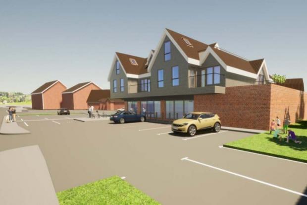Proposed view of the plans for a new shop and six apartments in Wickham Bishops